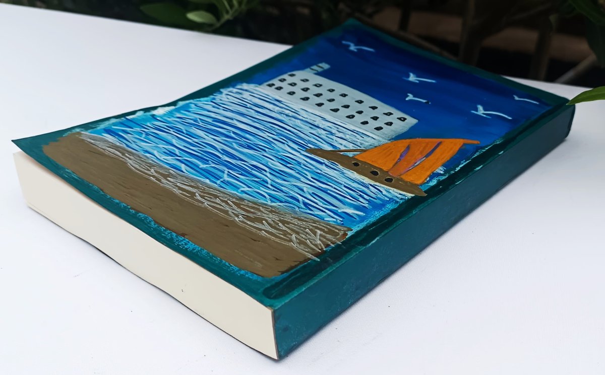 peinture sur carnet de note en peinture acrylique