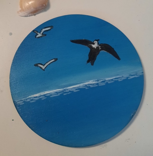 le petit rond Bateau et oiseau